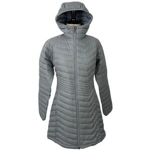 Columbia Womens Powder Lite Mid Jacket/Coat Medium Full-Zip Gray WK0034 Hooded